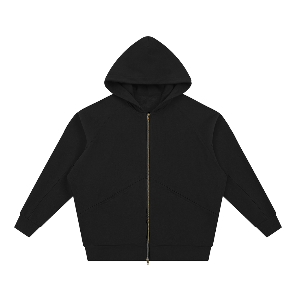 Dolman Sleeve Zip-Through Fleece  Hoodie