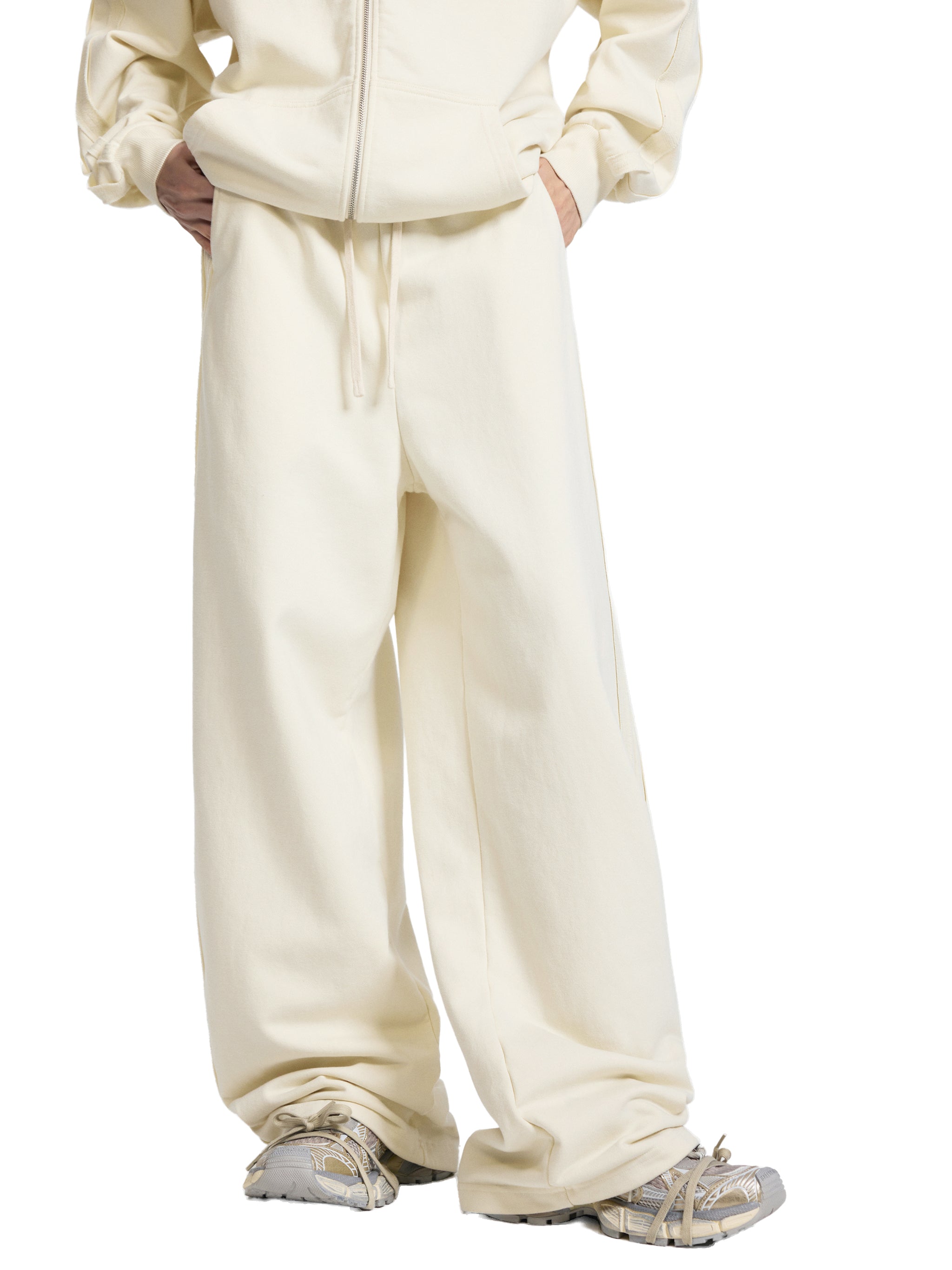 Solid Color Straight-Leg Sweatpants