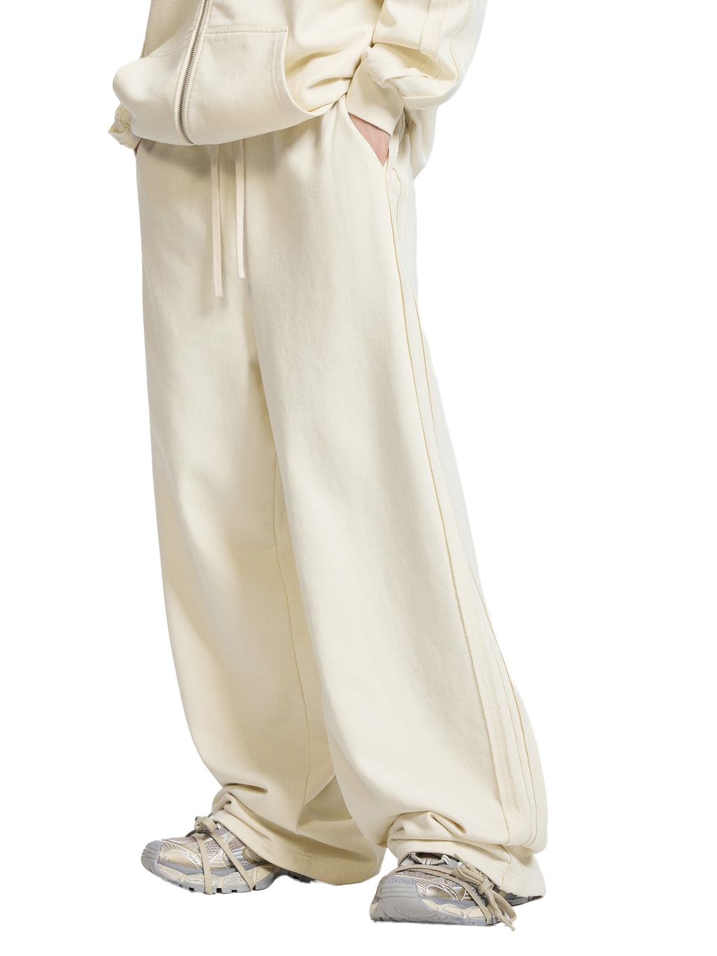 Solid Color Straight-Leg Sweatpants