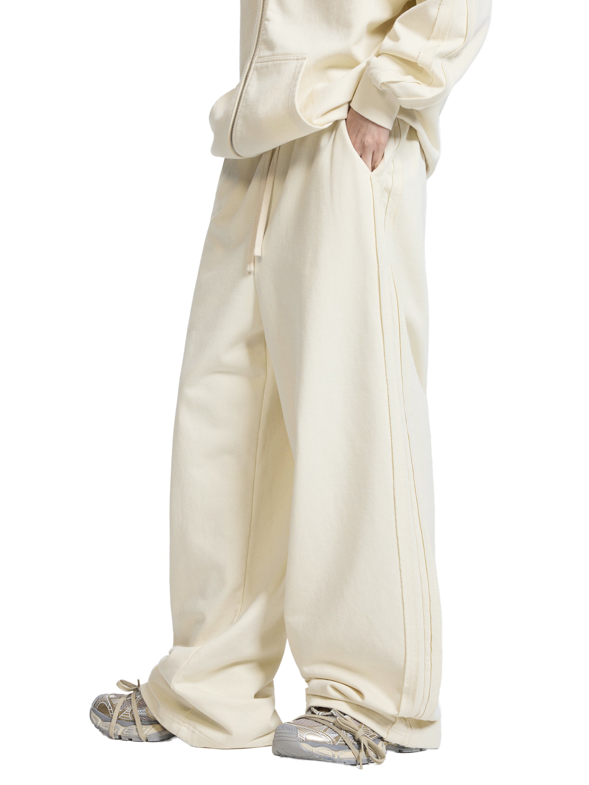 Solid Color Straight-Leg Sweatpants