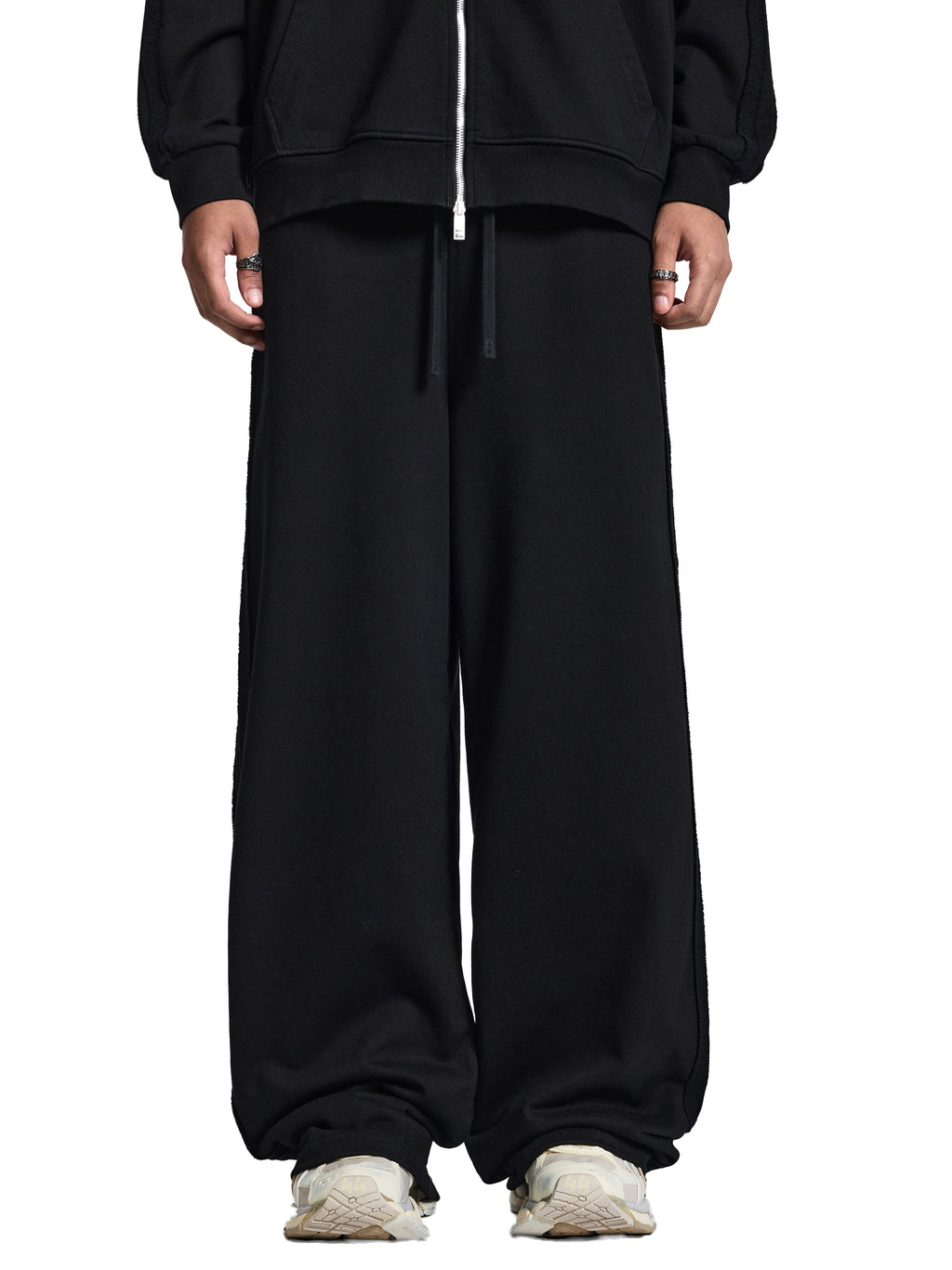 Solid Color Straight-Leg Sweatpants