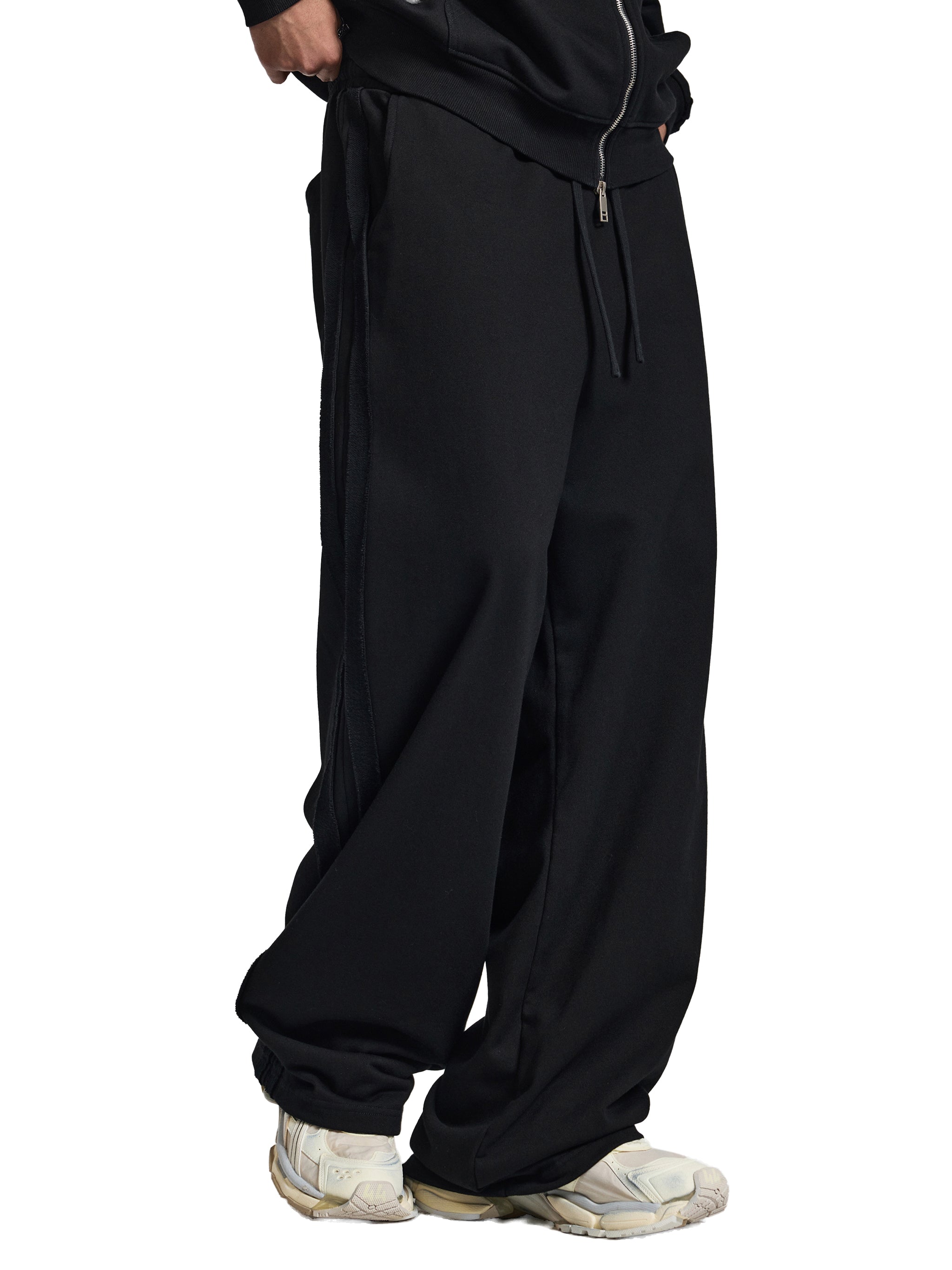 Contrast Tape Straight-Leg Sweatpants