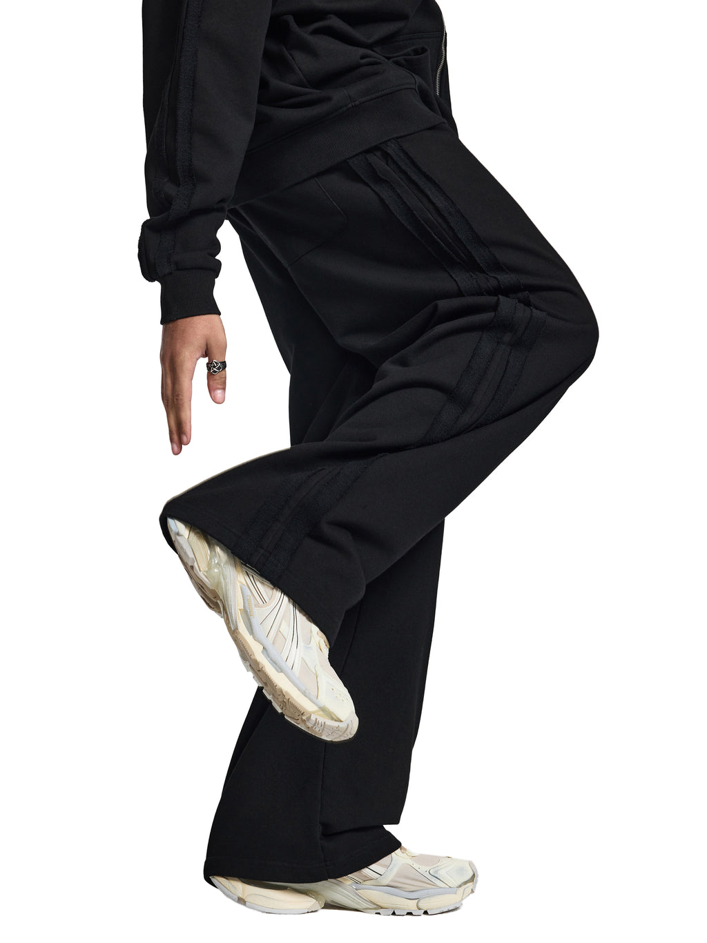 Contrast Tape Straight-Leg Sweatpants