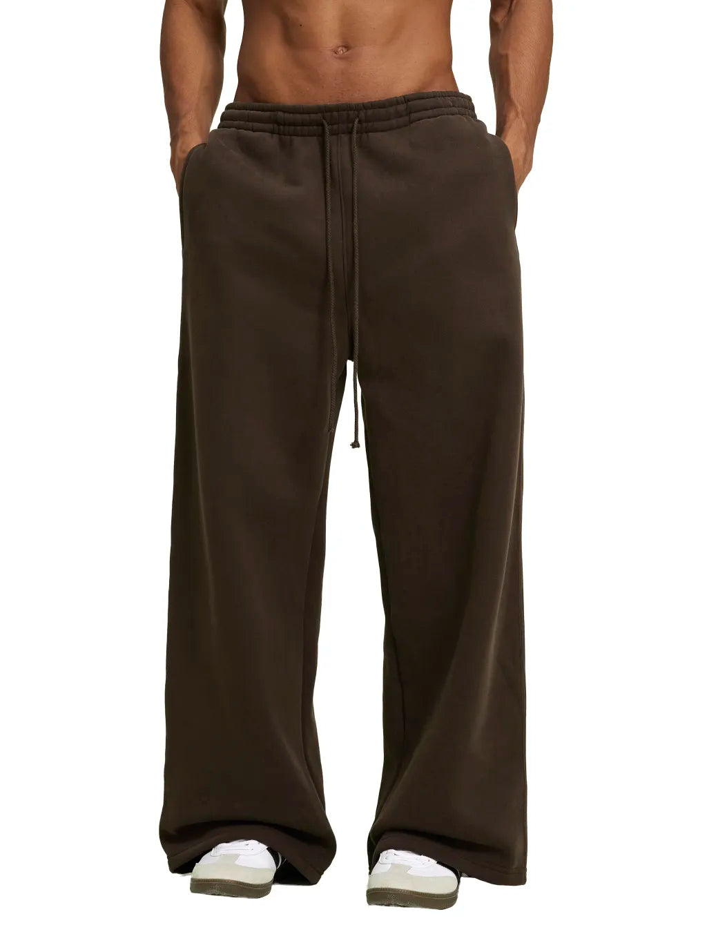 Fleece Drawstring Straight-Leg Sweatpants